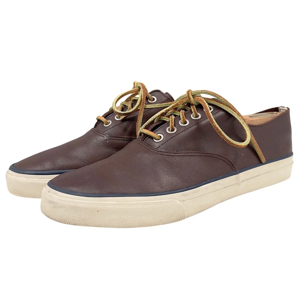 Sperry Mens CVO Deck Shoe Brown Leather Low Top Sneaker Preppy Nautical 9.5 M